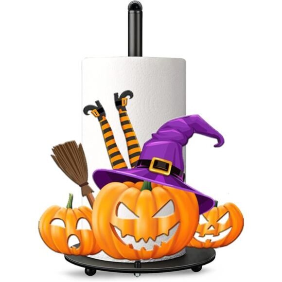 Halloween Pumpkin Paper Towel Holder -Rustic FarmhouseDecor for Kitchen & Bath
